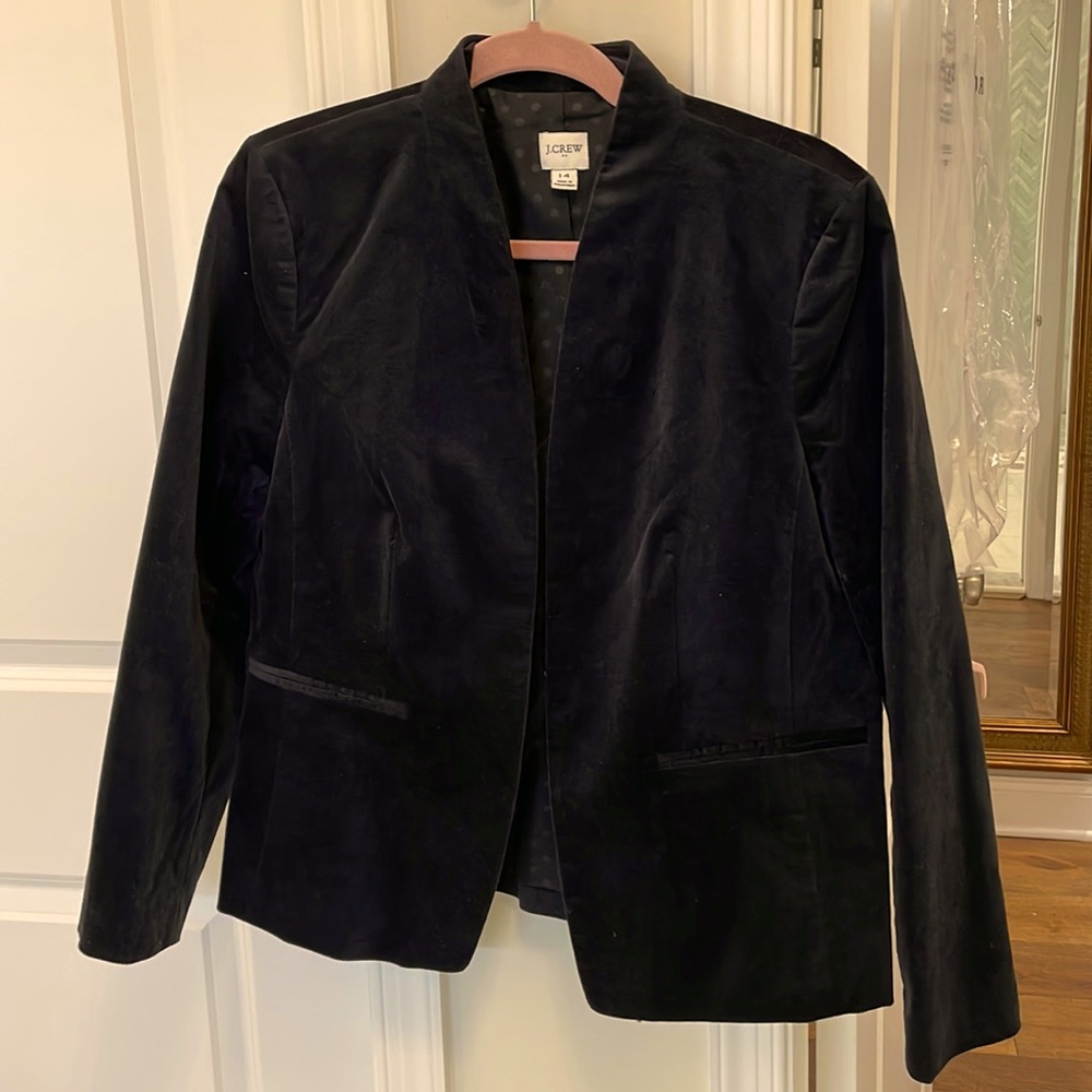 J crew charcoal velvet blazer